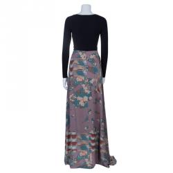 Pre Owned تنورة كنزو نقوش متعددة حرير ماكسي XL
