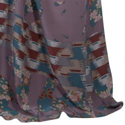 Pre Owned تنورة كنزو نقوش متعددة حرير ماكسي XL