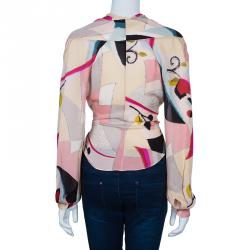 Pre Owned Kenzo Watercolor Silk Top L 