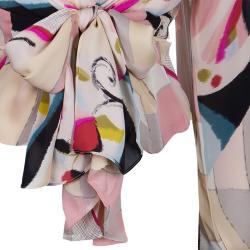 Pre Owned Kenzo Watercolor Silk Top L 