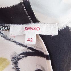 Pre Owned Kenzo Watercolor Silk Top L 