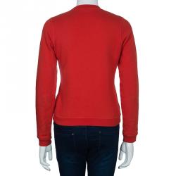 مملوكة مسبقًا سويت شيرت كينزو أحمر نمر مطرز S