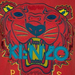 مملوكة مسبقًا سويت شيرت كينزو أحمر نمر مطرز S