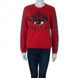 مملوكة مسبقًا سويت شيرت كينزو مزخرف شعار العين أحمر XL
