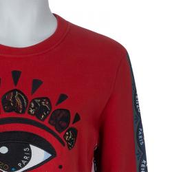 مملوكة مسبقًا سويت شيرت كينزو مزخرف شعار العين أحمر XL