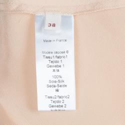 Pre Owned فستان كينزو راناواي شيفون متعدد الألوان مطرز بطبقة حرير مخططة مقاس M