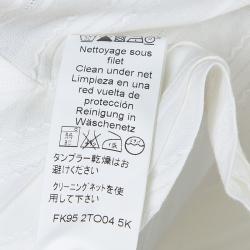 Pre Owned Kenzo White Pleated Cotton Sleeveless Top M