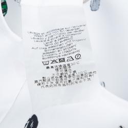 Pre Owned Kenzo White Cactus Print Sleeveless Shift Dress S