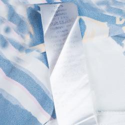 Pre Owned Kenzo Multicolor Print Smocking Detail Sleeveless Dress S