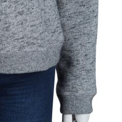 Pre Owned Kenzo Jungle Grey Slub Terry Embroidered Tiger Motif Sweatshirt L