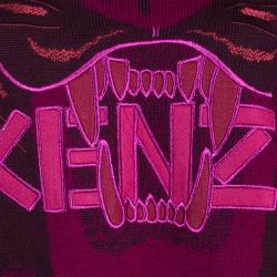 Pre Owned Kenzo Purple Embroidered Tiger Motif Sweater XL