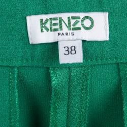 Pre Owned Kenzo Green High Waisted Tailored Trousers M