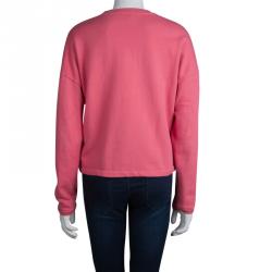 Pre Owned Kenzo Pink Tiger Motif Embroidered Sweatshirt M