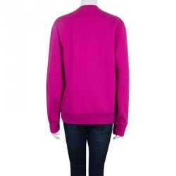 Pre Owned Kenzo Pink Embroidered Tiger Motif Sweatshirt M