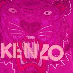 Pre Owned Kenzo Pink Embroidered Tiger Motif Sweatshirt M