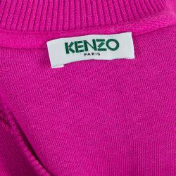 Pre Owned Kenzo Pink Embroidered Tiger Motif Sweatshirt M