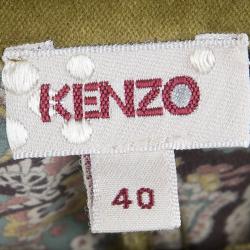 Pre Owned Kenzo Pastel Multicolor Floral Print Silk Shirt M