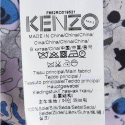 Pre Owned Kenzo Multicolor Silk Printed Drop Waist Sleeveless Belted Dress S
