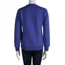 Pre Owned Kenzo Blue Embroidered Tiger Motif Sweatshirt S