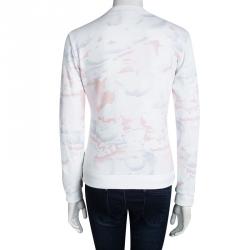 Pre Owned Kenzo Multicolor Cloud Printed Logo Embroidered Sweatshirt S