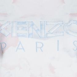 Pre Owned Kenzo Multicolor Cloud Printed Logo Embroidered Sweatshirt S