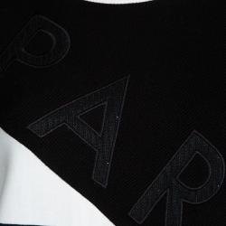 Pre Owned Kenzo Monochrome Knit Square Print Sweatshirt L