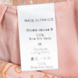 Pre Owned Kenzo Pink Paisley Printed Silk Chiffon Tie Detail Skirt M