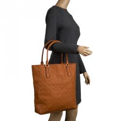 Pre Owned Lancel Copper Brown Dalifun Daligramme Leather Tote