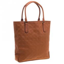 Pre Owned Lancel Copper Brown Dalifun Daligramme Leather Tote