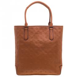 Pre Owned Lancel Copper Brown Dalifun Daligramme Leather Tote