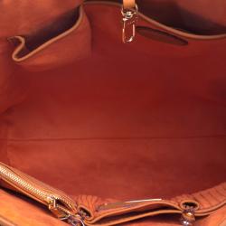 Pre Owned Lancel Copper Brown Dalifun Daligramme Leather Tote