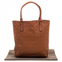 Pre Owned Lancel Copper Brown Dalifun Daligramme Leather Tote