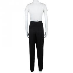 Pre Owned Lanvin Black Bow Detail Draped Trousers M