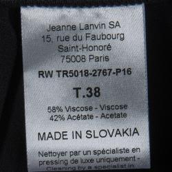 Pre Owned Lanvin Black Bow Detail Draped Trousers M