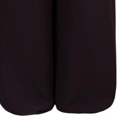 Pre Owned Lanvin Burgundy Wide Leg Silk Trousers M