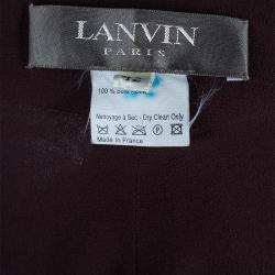 Pre Owned Lanvin Burgundy Wide Leg Silk Trousers M