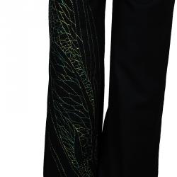 Pre Owned Lanvin Black Embroidered Trousers M