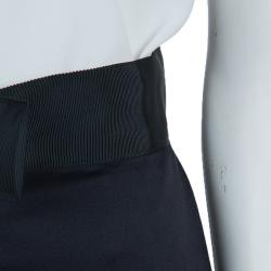 Pre Owned Lanvin Black Bow Detail Wide Leg Trousers S