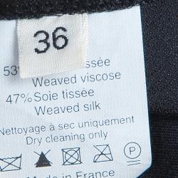 Pre Owned Lanvin Black Bow Detail Wide Leg Trousers S