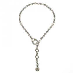 Lanvin Silver Tone Chain Link Necklace