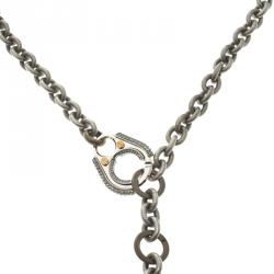 Lanvin Silver Tone Chain Link Necklace