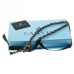 Lanvin Silver Tone Chain Link Necklace