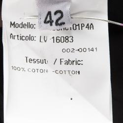 Pre Owned Lanvin Black Cotton Waist Tie Detail Trousers L