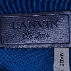 Pre Owned Lanvin Navy Grossgrain Slit-Front Top M