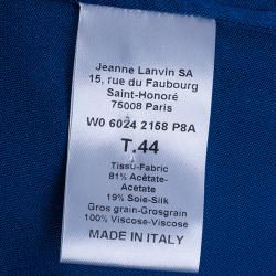 Pre Owned Lanvin Navy Grossgrain Slit-Front Top M