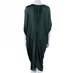 Pre Owned Lanvin Dark Green Silk Dress M