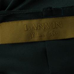 Pre Owned Lanvin Dark Green Silk Dress M
