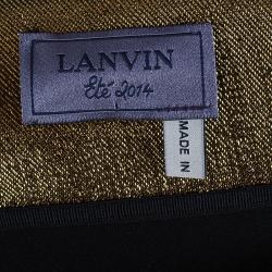 Pre Owned Lanvin Gold Lame One-Shoulder Dress S