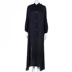 Pre Owned Lanvin Black Button Down Maxi Shirt Dress OS