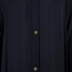Pre Owned Lanvin Black Button Down Maxi Shirt Dress OS